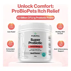 PROBIOPETS Itch&Allergy probiotikai nuo niežėjimo ir alergijų šunims, 100 g — 3 nuotrauka