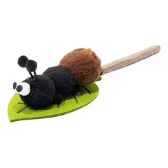 Canadian Cat Company žaislas katėms iš Matatabi ir veltinio, vikšras ant lapo, L 18 x B 5 x H 2 cm - žalia — 2 nuotrauka