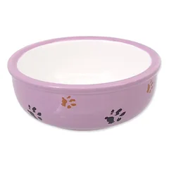 Magic Cat Keraminis dubenėlis su letenėlės raštu, violetinis, 13 cm, 330 ml