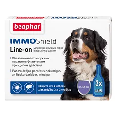 B135844 Beaphar IMMO SHIELD LINE-ON DOG „L-30-50kg” 3*4.5ml (pak6)