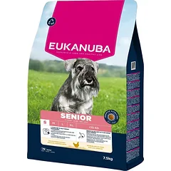 EUKANUBA Senior Small Breeds Chicken 7,5 kg sausa maistas vyresniems mažų veislių šunims, turintis šviežio vištienos