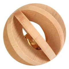 Trixie Slat Ball With Bell žaislas graužikams iš neapdorotos medienos su skambučiu, ø 6 cm — 2 nuotrauka