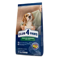 CLUB 4 PAWS Premium vidutinių veislių suaugusiems šunims su antiena. Visavertis sausas pašaras, 14 kg — 2 nuotrauka