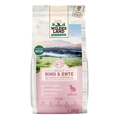 WILDES LAND Adult Beef&Duck sausas begrūdis pašaras suaugusioms katėms su jautiena ir antiena, 1,2 kg
