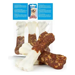 Happet Happ Snack karvės odos kaulai su anties krūtinėle skanėstai šunims, 3 vnt.