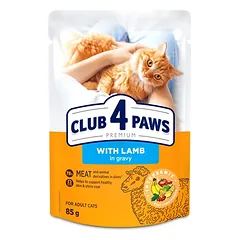 CLUB 4 PAWS PREMIUM „SU ĖRIENA PADAŽE”. VISAVERTIS KONSERVUOTAS ĖDALAS SUAUGUSIOMS KATĖMS 85g.* 24vnt.