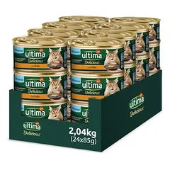 Ultima Delicious Mousse Sterilized drėgnas maistas katėms 24 x 85 g