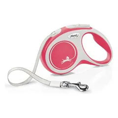 Flexi New Comfort S juostinė pavadėlė šunims, 5 m, raudona, iki 15 kg