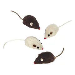 Žaislas katėms pliušinė pelytė, 5 cm, 4 vnt.