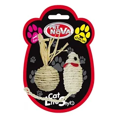 PET NOVA SISAL pelė ir kamuoliukas žaislai katėms