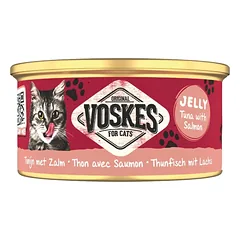 VOSKES Jelly Tuna with Salmon 85 g Tunas su lašiša želatinoje, papildomas maistas katėms