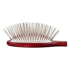 Blovi medinė šepetėlis - didelis, minkštas, medinis šepetys su ilgu metaliniu smeigtuku, Red / 30mm — 2 nuotrauka