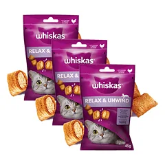 WHISKAS Relax & Relieve 3x45g skanėstas katėms, su vištiena