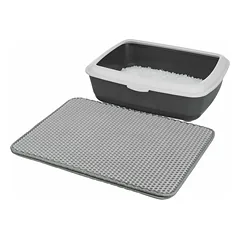 Trixie Cat Litter Tray Sieve-Mat, EVA, dvigubo sluoksnio kačių tualeto kilimėlis, pilkas, 58 x 75 cm — 2 nuotrauka