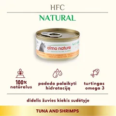 Almo Nature HFC Tuna with Shrimps konservai katėms su tunu ir krevetėmis, 70 g — 2 nuotrauka