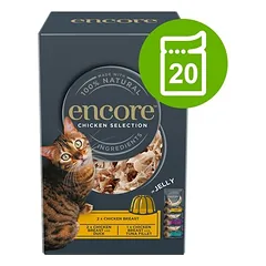 Encore Jelly Pouch mišrus rinkinys, drėgnas maistas katėms 20 x 50 g