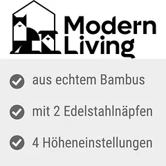 Modern Living dvigubas dubenėlis su bambukiniu stovu Ubud, 550 ml, L 42 x B 19 x H 20 cm — 4 nuotrauka