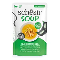 Schesir Cat Soup drėgnas maistas katėms, ekonominė pakuotė 24 x 40 g