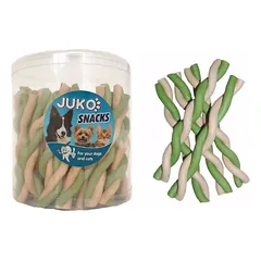 Jerky stick twisted vanilė & mėtinė JUKO Užkandžiai (50 vnt.)