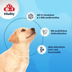 8in1 Vitality multivitaminų tabletės šuniukams, papildas — 2 nuotrauka