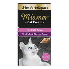 MIAMOR Cat Kremo mišinys salyklo pasta + sūris 24 x 15 ml