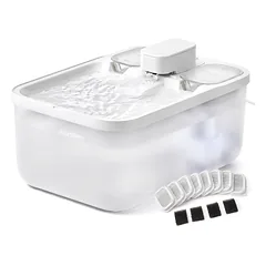 Kačių fontanas su 12 filtrų, baltas, 4,5 l