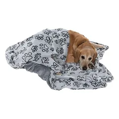 Smartpet mikropluošto pledas Pawzzz katėms, L 200 x B 150 cm, šviesiai pilka/juoda — 5 nuotrauka