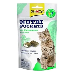 GimCat skanėstai katėms – Nutri Pockets Catnip su multivitaminais ir katžole, 60 g