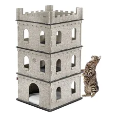 Canadian Cat Company Felty Fort veltinio kačių pilis, L 55 x B 55 x H 32 cm – antracitas – aukštų priedų rinkinys — 3 nuotrauka