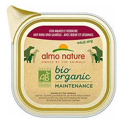 Almo Nature Bio Organic pastēte ar liellopu un dārzeņiem 100 g - konservi suņiem