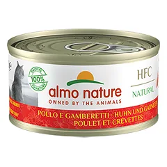 Almo Nature HFC Natural Vištiena su krevetėmis konservai suaugusioms katėms, 70g