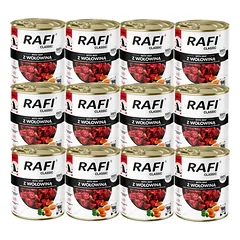 DOLINA NOTECI Šlapias maistas šunims Rafi Classic su jautiena 12x800g