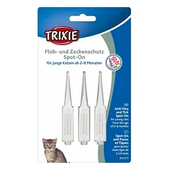 Trixie Bio Spot-On blusų ir erkių apsaugos lašai jaunoms katėms ir kačiukams, 3 x 0.6 ml