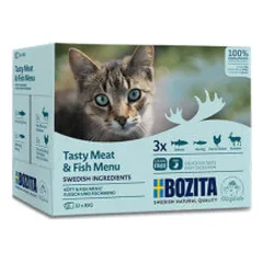 Bozita žuvies ir mėsos gabaliukų padaže konservų rinkinys katėms - Pet24