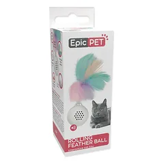 Plaček Cat Epic Pet Rolling Feather Ball žaislas katėms, 4 cm — 2 nuotrauka