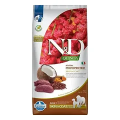 FARMINA N&D QUINOA - SKIN&COAT Venison&Coconut ADULT MED&MAX sausas maistas šunims