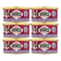 VOSKES Jelly Tuna with Seabass 6x85 g 100% Tunas su jūriniu ešeriu želatinoje, papildomas kačių maistas