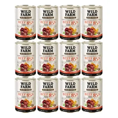 WILD FARM PURE MONO Jautiena, moliūgai ir kvinoja 12x400 g vienos rūšies baltymų šunų maistas