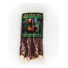Real Dog SNACKS Žaliaminės odos ritinys su antiena 25cm 500g