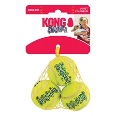 KONG Air Squeaker Tennis Ball Small žaislas šunims, teniso kamuoliukas su cypiančiu garsu, 3 vnt.