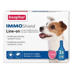 Beaphar Immo Shield antiparazitiniai lašai mažų veislių šunims iki 15 kg, 3x1,5 ml