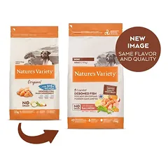 Nature’s Variety No Grain Adult Mini su lašiša – sausas maistas mažų veislių šunims, 1,5 kg