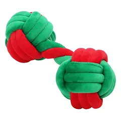 Nobleza žaislas šuniu, virvė su kamuoliukais, xmas, 22cm — 3 nuotrauka