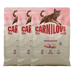 CARNILOVE True Fresh Cat Turkey Sterilised 3x2 kg kalakutis, sterilizuotiems katėms