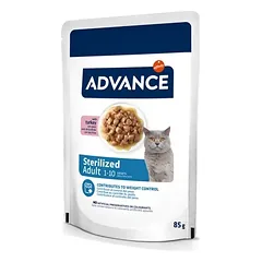 Advance Cat Wet Sterilized Turkey – drėgnas maistas su kalakutiena sterilizuotoms katėms, 85 g × 12 vnt