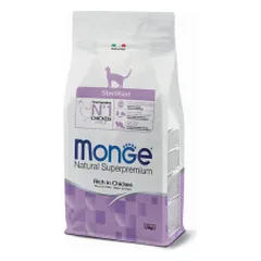 Monge Natural Superpremium Sterilised sausas pašaras su vištiena katėms