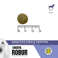 Bozita Robur Sensitive Single Protein su ėriena ir ryžiais, sausas maistas šunims, > 10 kg — 5 nuotrauka