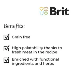 Brit Care Grain-Free Sterilized Sensitive, sausas maistas katėms, 1,5 - 2,9 kg — 4 nuotrauka