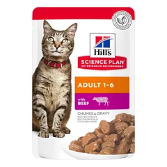 Hills Science Plan Feline Adult ėdalas katėms su jautiena 12x85g