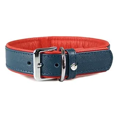 Das Lederband Hundehalsband Firenze opal/flame